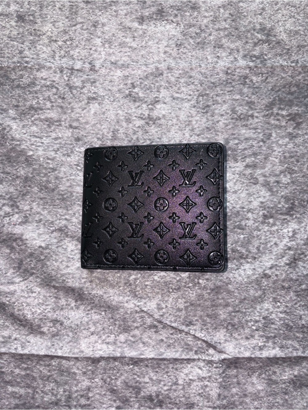 Louis Vuitton Black Embossed Monogram Leather Wallet